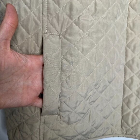 J Jill Quilted Full Zip Jacket Size L Tan Pockets Fall Outdoor Classic - Picture 5 of 13